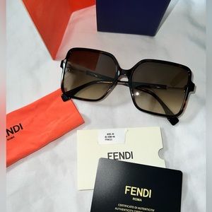 Fendi Logo Sunglasses with Tortoise Frame